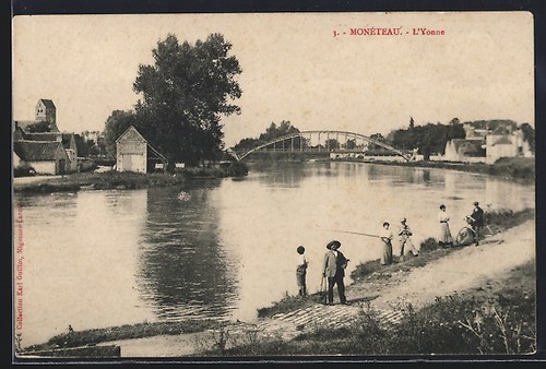 Cpa monéteau pêcheurs au - monéteau,,