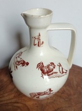 N°1 Ancien très joli petit cruchon RARE DÉCOR fin 19ème faïence de Lunéville C5