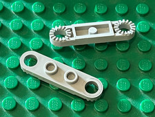 2 x LEGO Technic Light Gray OldGray Plate 1 x 4 with Holes 4263 / Set 8851 8438