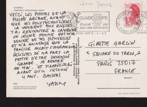 Jean yanne carte autographe - carte,