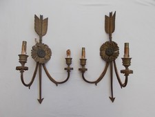 PAIRE APPLIQUE VINTAGE DESIGN FLECHE STYLE CHARLES JANSEN HOLLYWOOD REGENCY