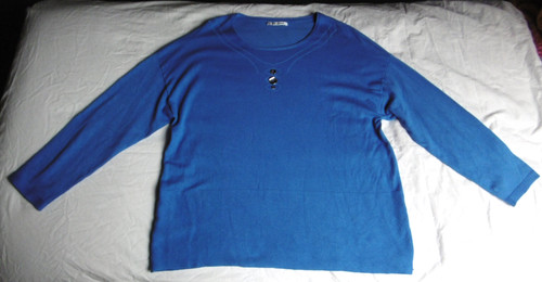 Magnifique pull fin bleu - pull,