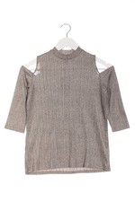 STRADIVARIUS Chemise côtelée Dames Haut T EU 36 gris clair style décontracté