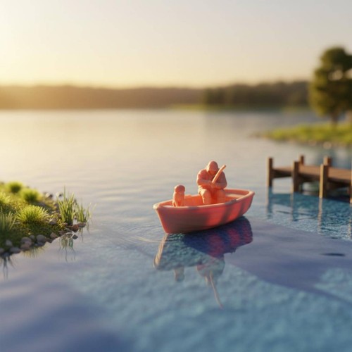 Scène pêche miniature - de,