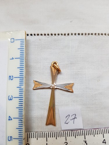 Croix pendentif plaqué or - pendentif,