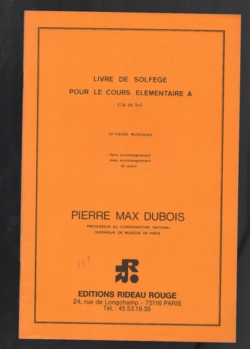 Dubois livre solfège - solfège, pour