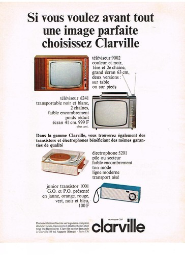 Publicite 1967 clarville - ,