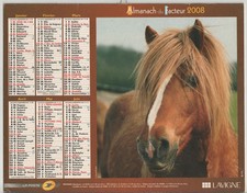 2008 - CALENDRIER DES POSTES - ALMANACH MEURTHE-et-MOSELLE 54 - CHEVAL - CHIEN
