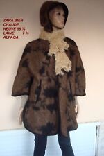 ZARA MANTEAU CAPE A CAPUCHE 48 % LAINE 7 % ALPAGA + KADO ECHARPE 38/40/42 NEUVE