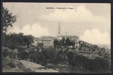 CPA Banne, L´Eglise et le Village 