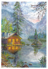 châlet alpin au bord du lac