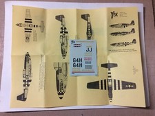 1/72 USK 7102 : DECALS P-51B/D MUSTANG YOXFORD BOYS USAAF 362TH SQUADRON 8TH AF