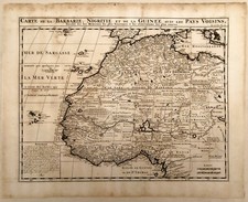 Carte ancienne BARBARIE NIGRITIE GUINÉE  Atlas Gueudeville Châtelain XVIIIème