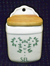 ANCIEN MAIN BOITE A SEL POT EPISE PORCELAINE FRANCE BAYEUX ? COLLECTION CUISINE