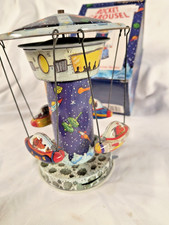 Vintage rocket carusel tin toy - vintage,