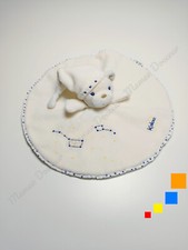 Doudou Plat Rond Ours Blanc