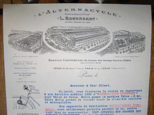 Vieille facture rosengart - vieille,