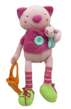 Bawi chat activité éveil rose velours 38 cm tête aux pieds