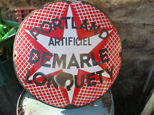 PORTAND  plaque émaillée ancienne bombée pour des ciments , style texaco caltex