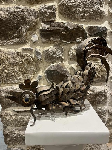 Sculpture coq métal curtis - métal,