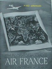 PUBLICITE AIR FRANCE PARTOUT DANS LE MONDE CARTE AVION MAPPEMONDE DE 1947 AD