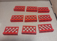 LEGO lot de 9 BARRIERES ROUGES VINTAGE TRES BON ETAT voir photos