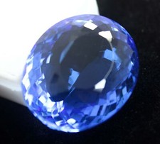 Naturel CERTIFIÉ 60 Ct Brillant Tanzanite Bleu Ovale Pierre Précieuse En...