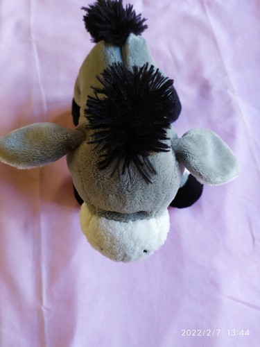 Peluche doudou âne gris