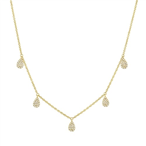 14k jaune diamant poire - jaune,