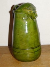 Très Beau Pichet à Absinthe XIXème Zoomorphe Tête d'Ours en Terre Cuite Vernissé