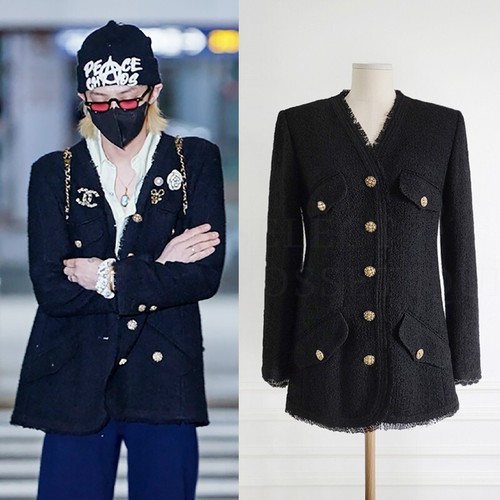 Veste longue noire - veste, avec