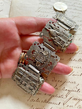 Beautiful Vintage French 1950s Souvenir PARIS Sites Bracelet