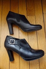 CHAUSSURE escarpins Agnès b P38 Cuir NOIR porté 1 fois excellent état H=9,5cm 