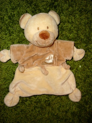 Doudou plat ours beige - doudou,