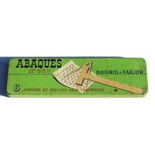 Ancienne boîte de 6 crayons de couleur / Baignol & Farjon / Abaques n° 663