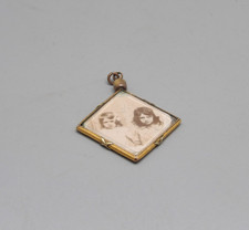 ORIGINAL PORTE PHOTO RELIQUAIRE DOUBLE FACE PL OR OUVRANT VERRE BISEAUTE