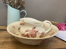 service de toilette broc cuvette Gien « Fleurs Variees »