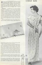 juillet 1954   MODES ET TRAVAUX patron CHEMISE DE NUIT   40, 44, 48