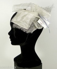 Chapeau de cérémonies pour femmes pince RUE du BAG made in France gris argent 