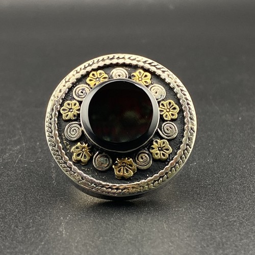 Superbe bague ronde agate - bague,