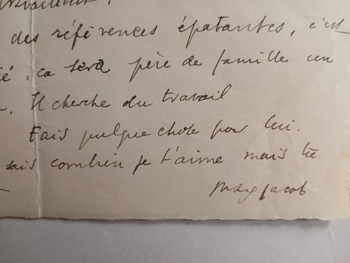 Lettre autographe max jacob - lettre,