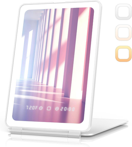 Travel makeup mirror - with, time