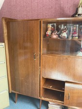 armoire ancienne bois avec vitrine et secretaire
