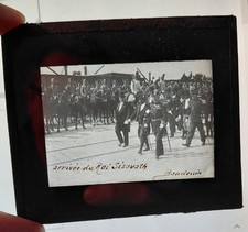 photo sur plaque de verre arrivée du Roi Sisovath (roi du Cambodge) par Baudouin