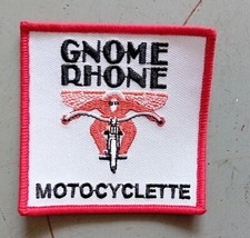 Ecusson Patch tissus thermocollant Moto Française Gnome Rhône 7,5 cm par 7,5 cm 
