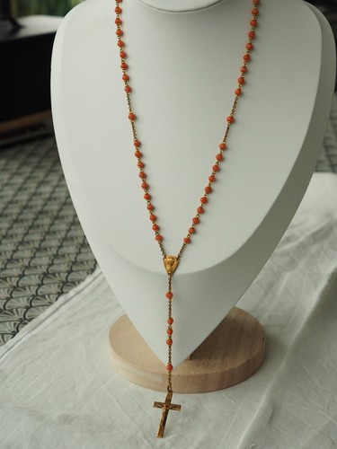 Chapelet ancien corail naturel - chapelet,