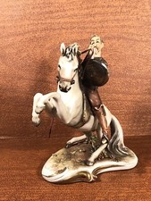 Antonio Borsato Antique Porcelaine Statue Figurine Don Quichotte Sur Cheval MDE