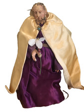 Saint Santon Napolitain Ancien de CRÈCHE italien XVIII XIX è 21 cm papier mâché