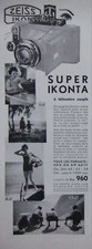 PUBLICITÉ PRESSE 1935 ZEISS IKON SUPER IKONTA A TÉLÉMÈTRE COUPLÉ - ADVERTISING