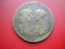 LOUIS XIV JETON LAITON LE LION DE FLANDRE FUYANT LE COQ FRANCAIS